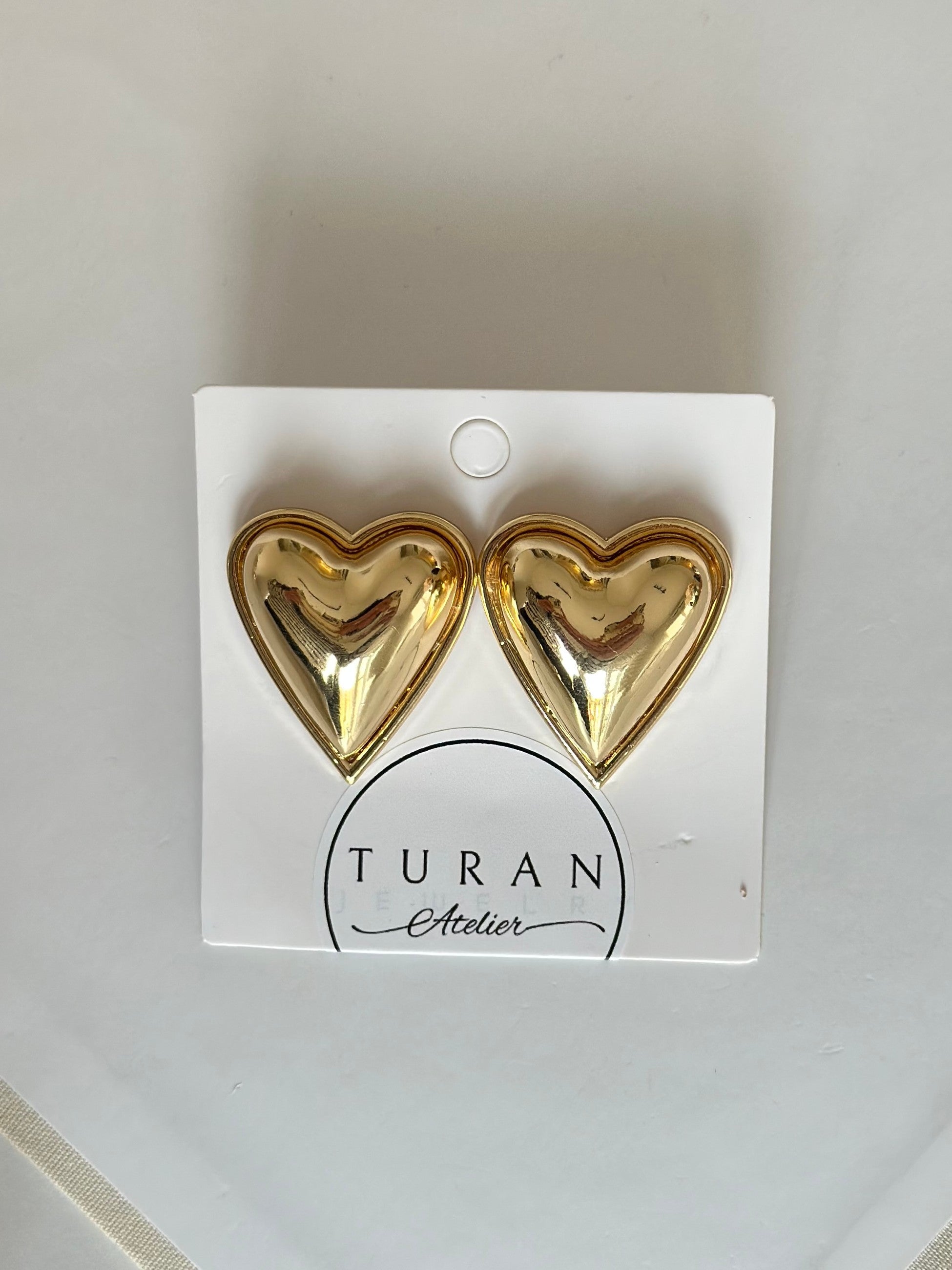 Gold Balon Kalp Küpe