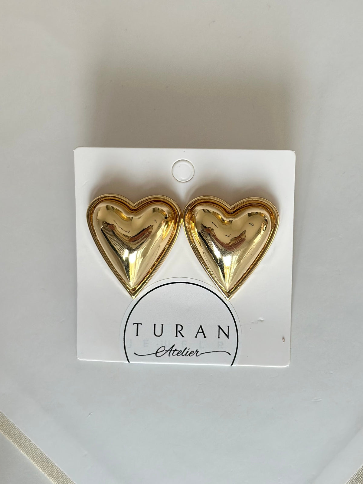 Gold Balon Kalp Küpe