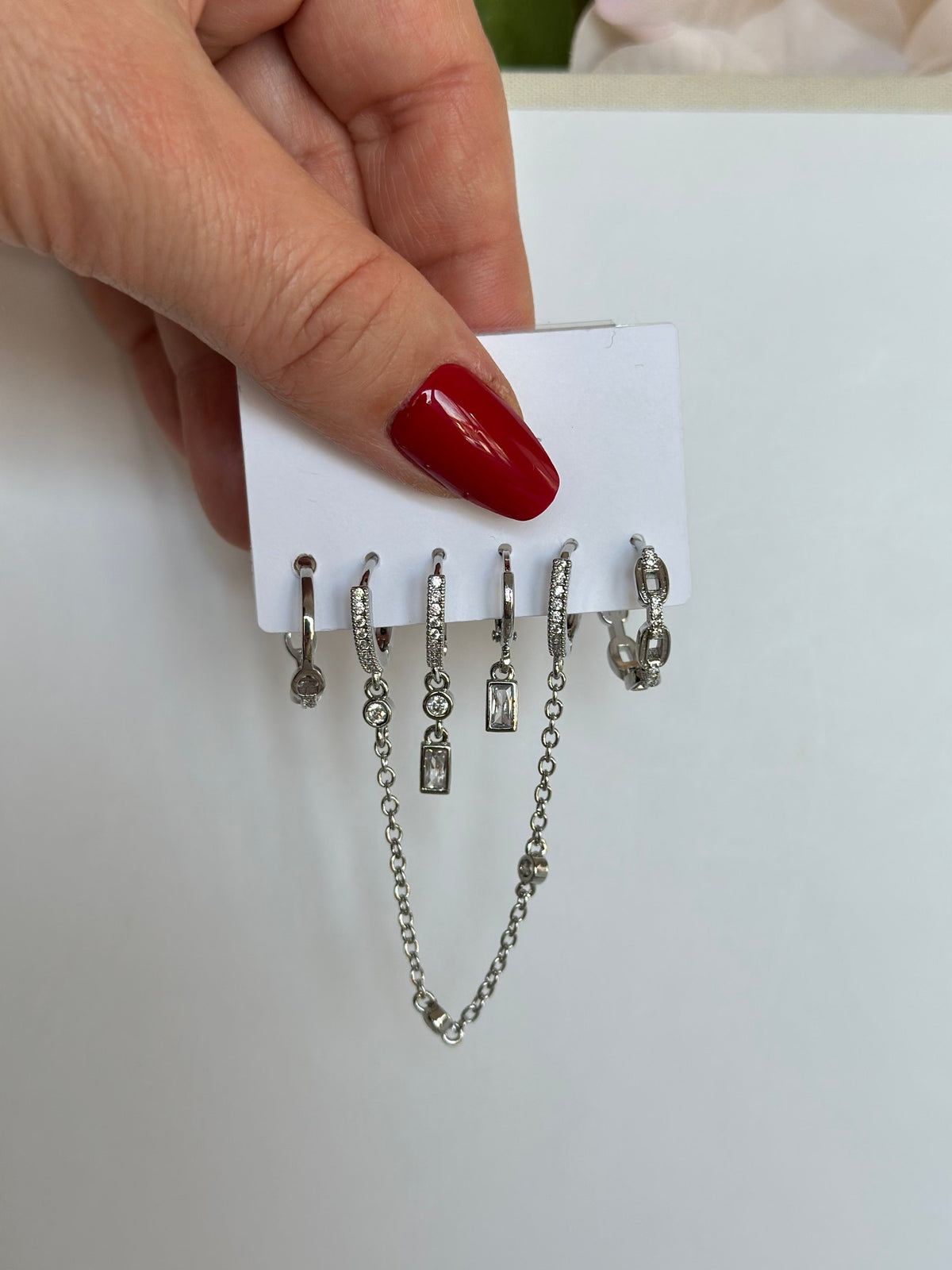 Earcufflı Model Baget 6'lı Kombin Küpe