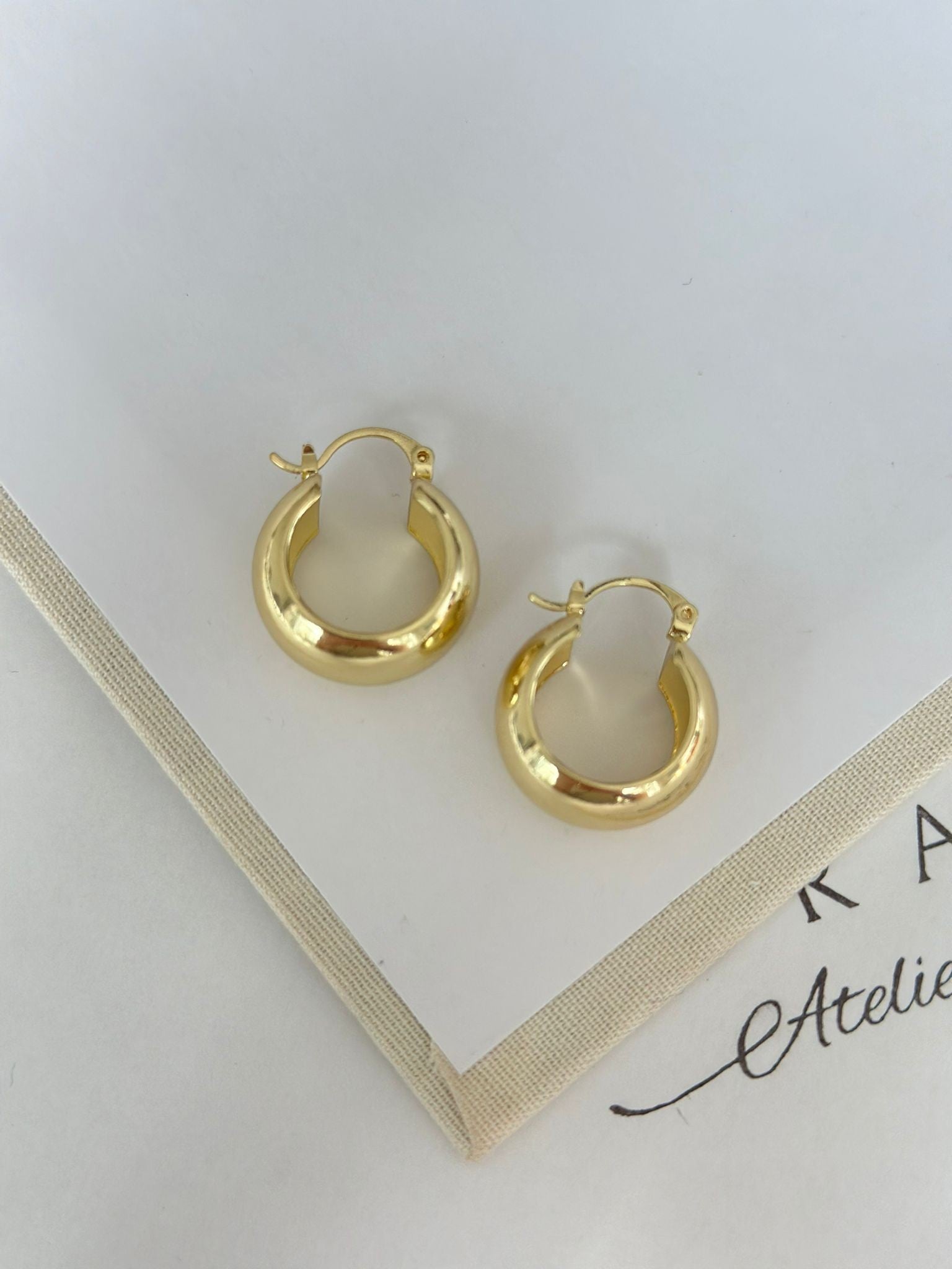 Kalın Halka Gold Küpe