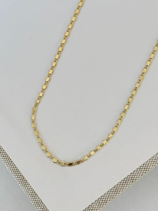 14K Deliklik Ezme Zincir Kolye