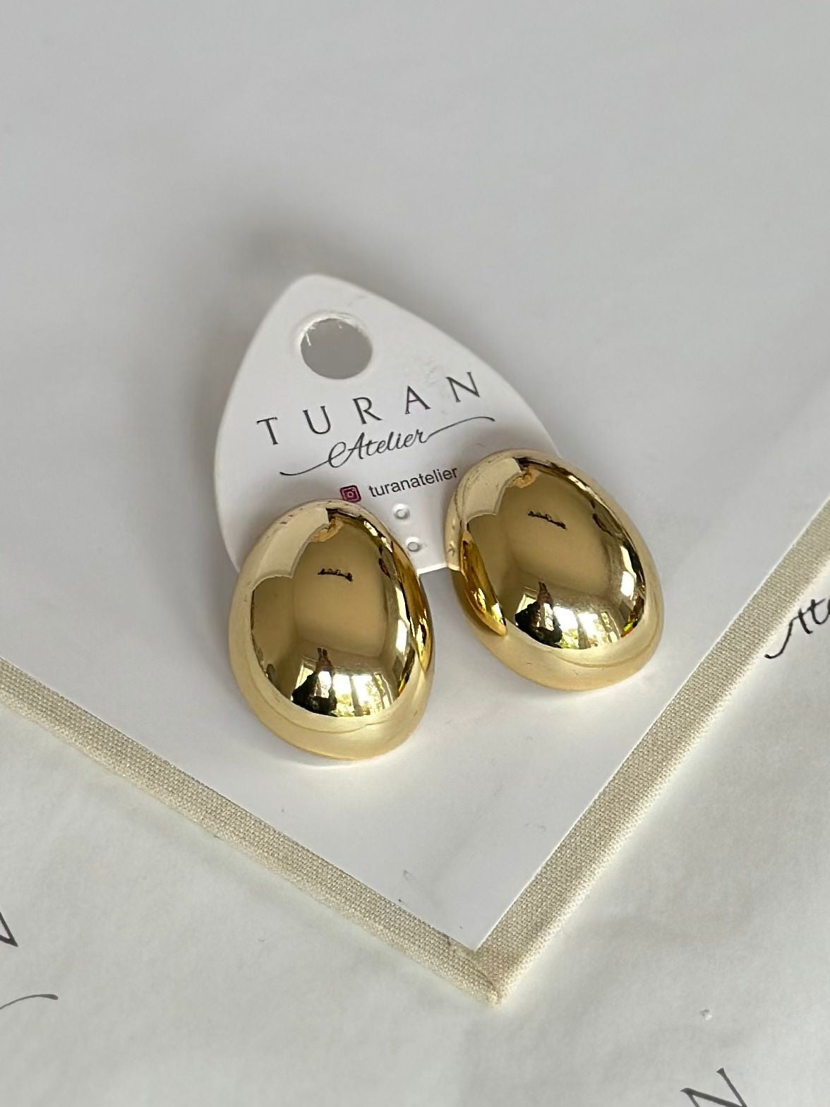 Gold Bombe Plaka Küpe