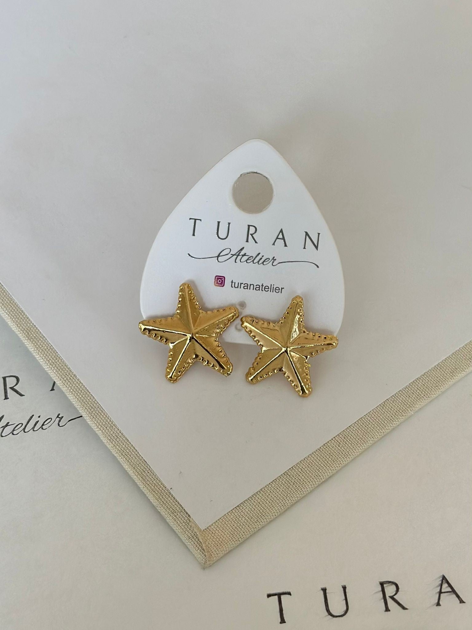 Gold Renk Star Küpe
