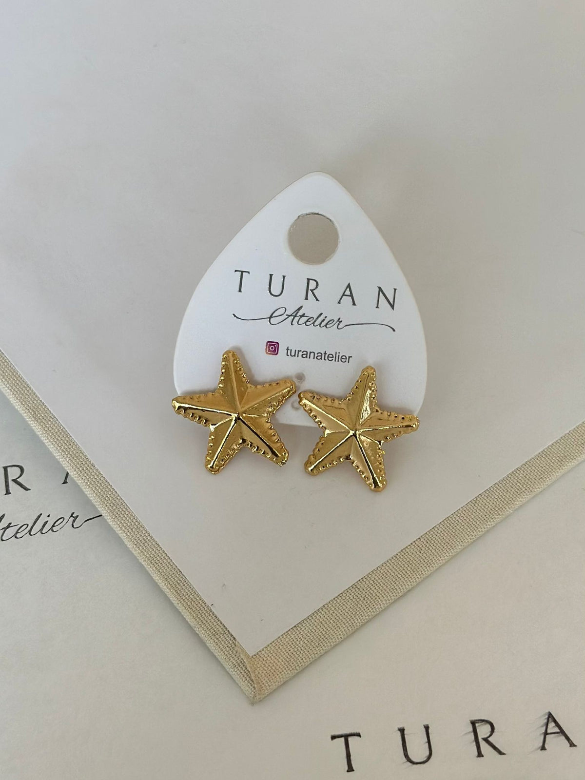 Gold Renk Star Küpe