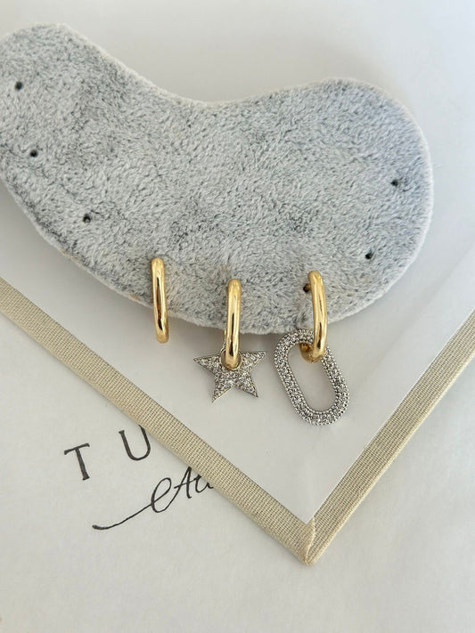 Zirkon Yıldız Kombin Küpe