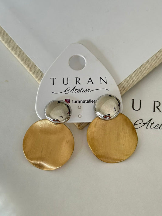 Gold Taş Plaka Küpe