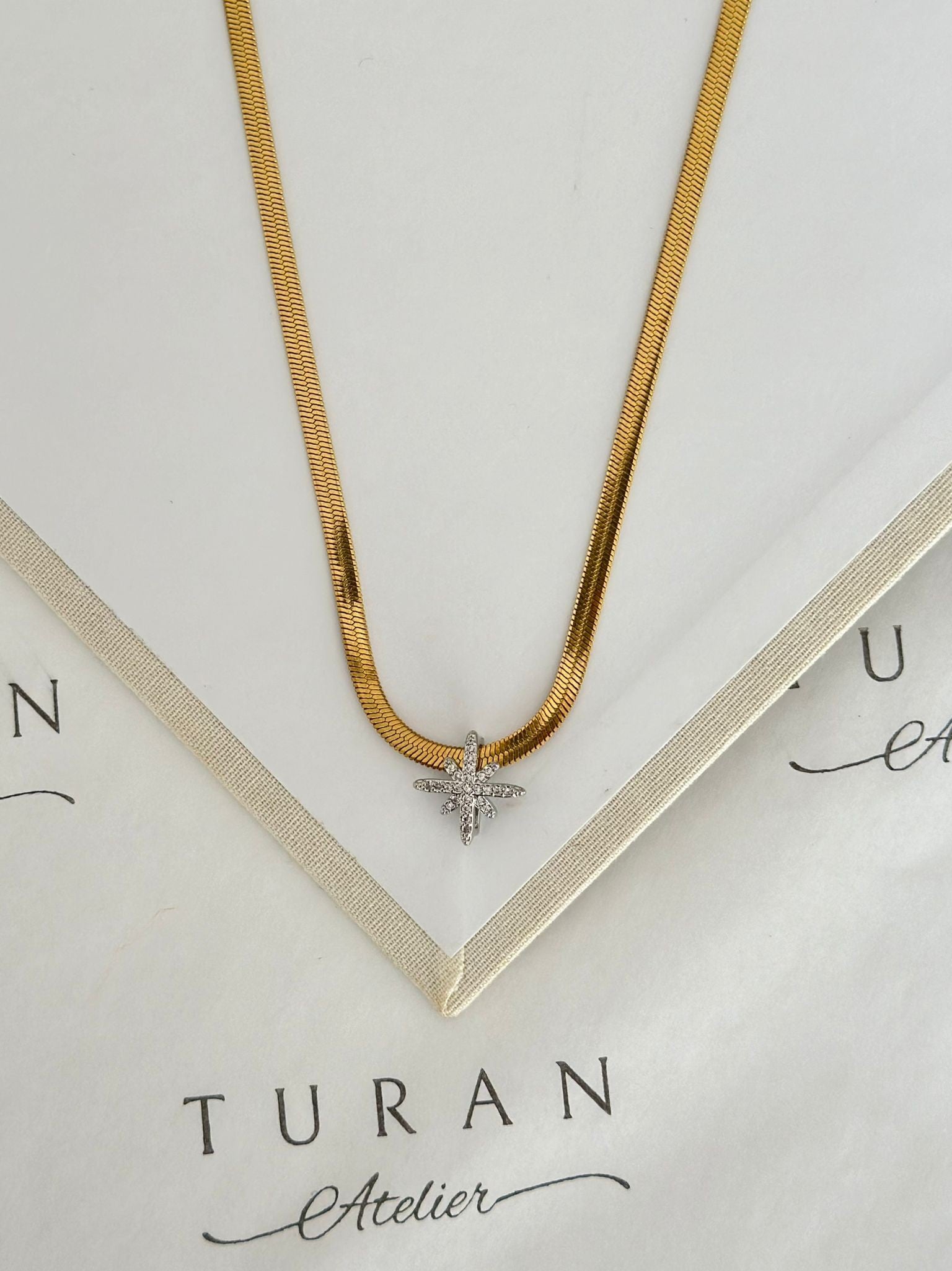 Kuzey Yıldızı Detay İtalyan Kolye