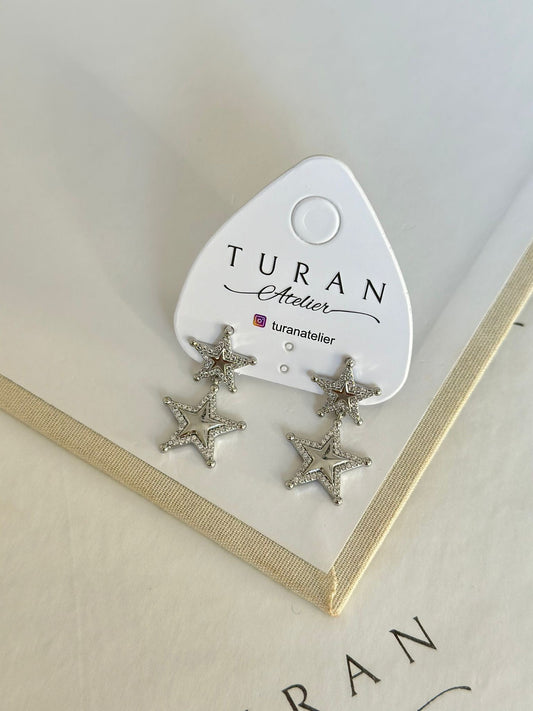 Tasarım Yıldız Küpe / Gümüş Renk