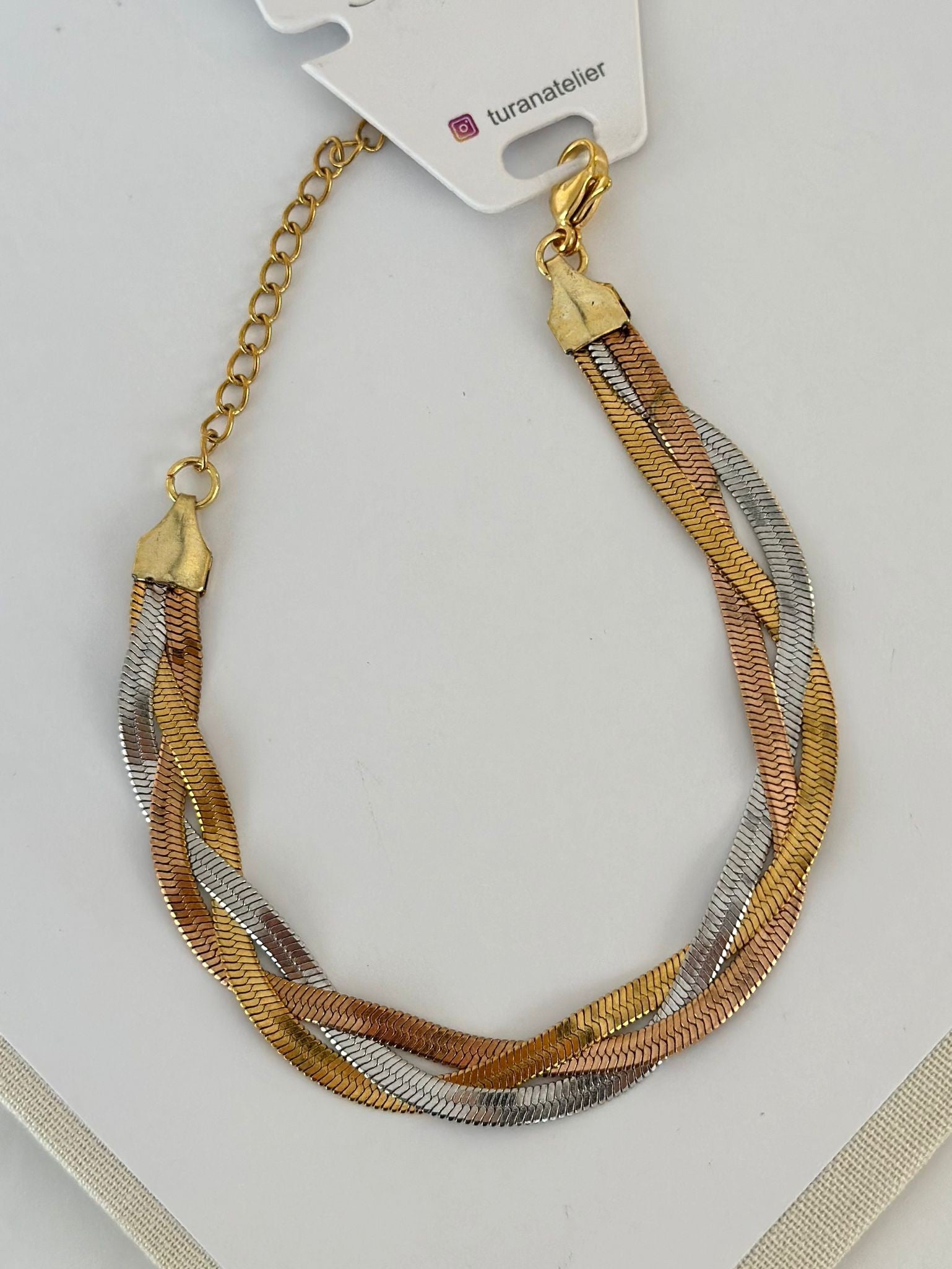 Örgü Model İtalyan Çelik Bileklik / Mix
