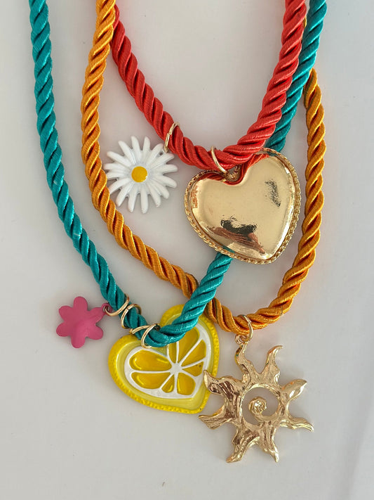 Limon Dilimli Renkli Güneş Kolye