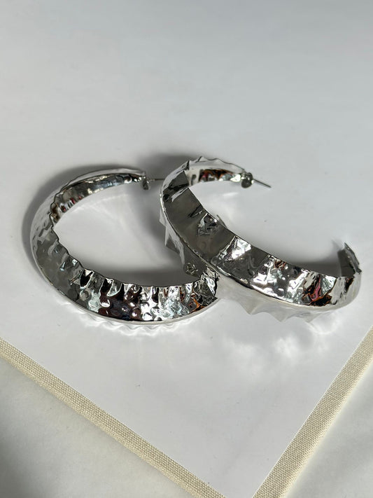 Gümüş Renk Büyük Halka Küpe